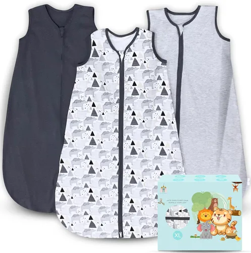 Miniatura 17 de Cute Castle Saco de dormir para bebé de 0 a 6 meses, ligero, 100% algodón, cremallera de 2 vías, TOG 0.5, manta de vestir para bebés, ropa de dormir