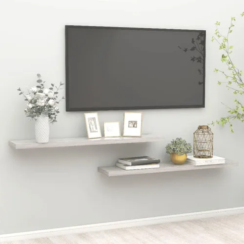 Miniatura 45 de Estantes flotantes de pared, juego de 4 estantes decorativos para montar en la pared, estante colgante con soportes invisibles para decoración