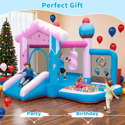 Miniatura 7 de TOAOB Casa de Rebote Inflable - Casa de Rebote de 8 en 1 para Niños de 3 a 6 años, Castillo Hinchable para Saltar en Interiores y Exteriores