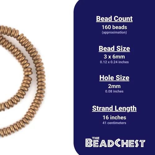 Miniatura 4 de TheBeadChest - Cuentas redondas lisas de latón antiguo (0.236 in)