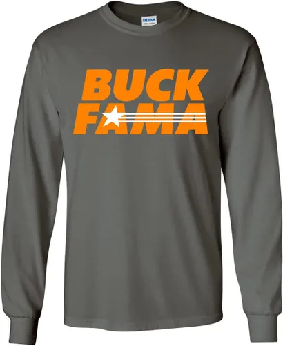 Miniatura 8 de Camiseta de manga larga para hombre, diseño divertido de Tennessee Buck FAMA, color naranja y blanco, camiseta de fútbol americano Gris (Sports Grey)
