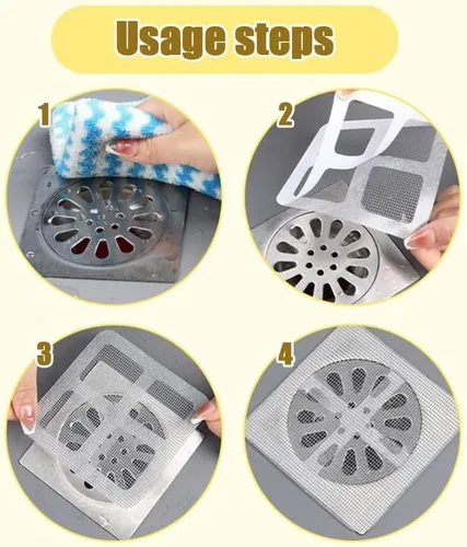 Miniatura 4 de Calcomanías Desechables para Drenaje de Cabello, Cubierta Desechable de Salida de Ducha de 4" X 4" con Calcomanías de Malla Atrapa-Cabellos