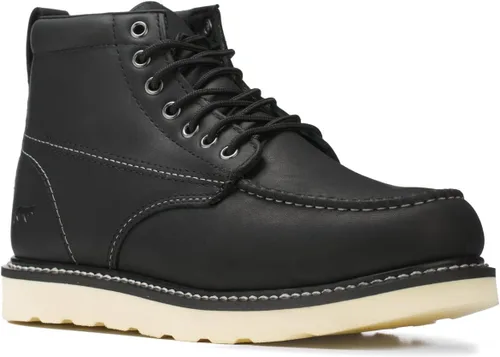 Miniatura 10 de Golden Fox Botas de trabajo de 6 pulgadas para hombre, con cuña y puntera tipo mocasín, cómodas para la construcción Brun-M6