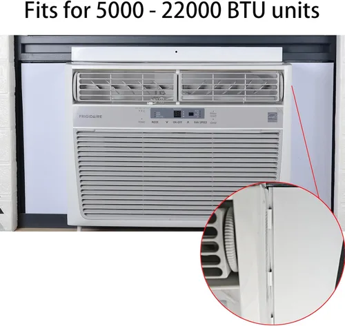 Miniatura 4 de Paneles de aislamiento de espuma para aire acondicionado de ventana, kit de panel aislante lateral de CA, paquete de 2, blanco, 17 pulgadas de alto