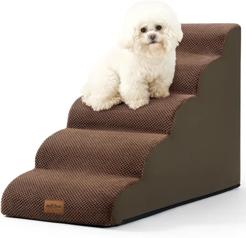 Miniatura 27 de COZY KISS Escaleras anchas para perros pequeños de 15.7 pulgadas de alto, escalón para mascotas para cachorros, gatos mayores, rampa curva