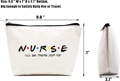Miniatura 2 de LIBIHUA Bolsa de maquillaje Bolsa de cosméticos Bolsa de viaje, Enfermera estaré ahí para ti, 331-enfermera estaré ahí para ti