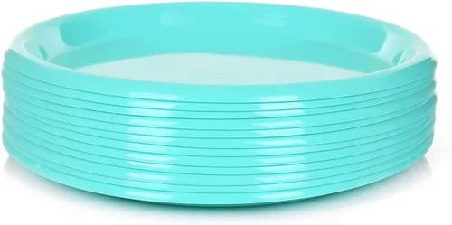 Miniatura 15 de Mintra Home Platos de plástico reutilizables (negro, pequeño paquete de 12 (6.5 pulgadas)