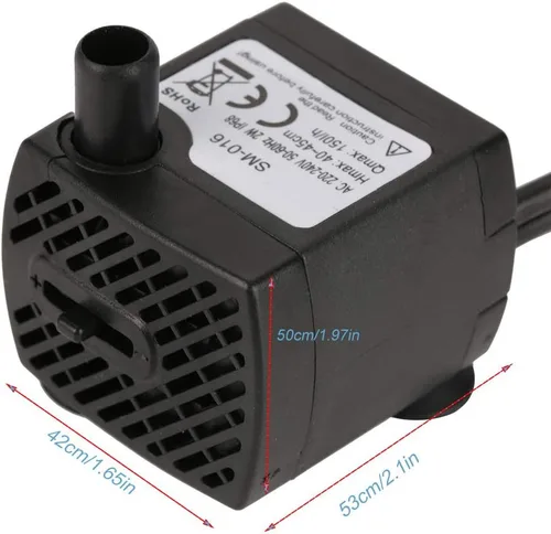 Miniatura 4 de Boquite Mini bomba de agua sumergible (150 l/h, 1.5 W), bomba de agua para acuario, bomba de tanque de peces, bomba de agua ultra silenciosa con luz