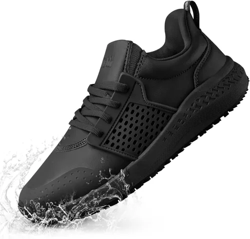 Zapatos de trabajo antideslizantes para hombres, zapatos de cocina antideslizantes resistentes al agua, para restaurante, chef, servicio de