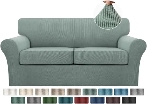 Miniatura 60 de Turquoize 2 fundas para sillas de sala de estar, funda de sofá con fundas de cojín individuales, funda de muebles para sillas (silla, beige biscotti)