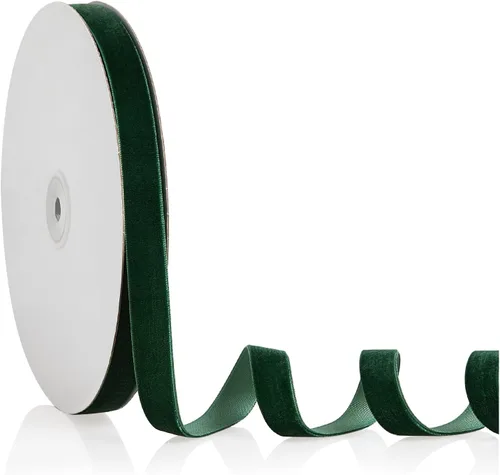 Miniatura 93 de Cinta de terciopelo blanco de 1/4 pulgadas x 20 yardas para decoración de corona de árbol de Navidad, manualidades, adornos hechos a mano, envoltura