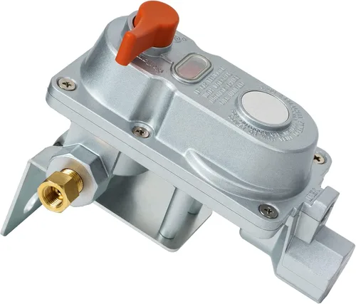 Miniatura 2 de Skyflame Regulador de propano RV para tanques duales, regulador LP de cambio automático de 2 etapas con 2 piezas coletas de 12 pulgadas