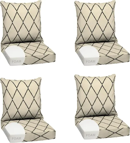 Miniatura 90 de Arden Outdoor Deep Seat Cushion Set, 24 x 24 pulgadas, Cojín para exteriores resistente al clima, a la lluvia y a la decoloración para silla, sofá
