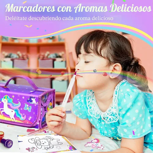 Miniatura 3 de 56 PIEZAS Juego de Marcadores Lavables con Aroma y Purpurina Estuche de Lápices, Artes y Manualidades de Sirenas y Unicornios para niños de 4-6-8