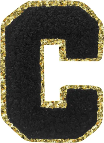 Miniatura 160 de SPRT - Parches de letras de chenilla universitaria con purpurina, parche de letras blancas para planchar con letras del alfabeto para disfraz