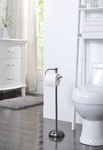 Miniatura 2 de SunnyPoint Clásico Soporte Independiente para Rollos de Papel Higiénico de Baño (Negro Níquel)