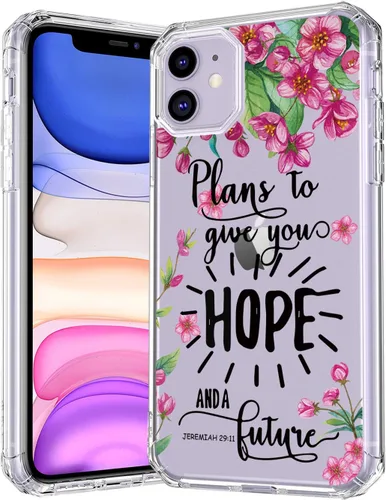 Miniatura 9 de Funda para iPhone 11 Bible Verses Series – Bonita Biblia Versos, citas, flores, diseños florales, inspiradoras, niñas y mujeres, suave protector