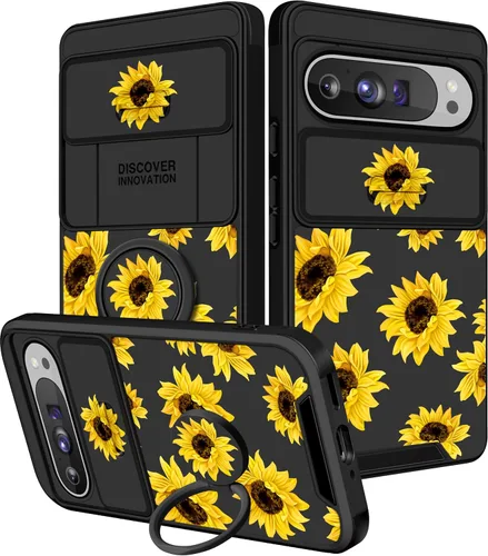 Miniatura 31 de Funermei Funda 2 en 1 para Google Pixel 7 Pro para mujeres, funda de teléfono de girasol lindo para niñas, diseño de flores florales femeninas
