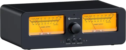 Fosi Audio LC30 Medidor VU Amplificador Caja Selectora de Altavoces Visualizador de Audio 2 Entradas 2 Salidas Conmutador Vintage para Estéreo de