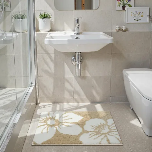 Miniatura 8 de Uphome Tapetes de baño para baño, 18 x 26, diseño floral, moderno, antideslizante, suave, lavable a máquina, absorbente, de secado rápido, tapete