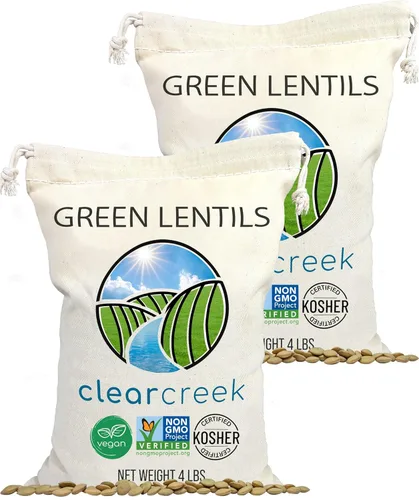 Miniatura 11 de CLEAR CREEK Lentejas Verdes Proyecto sin OMG verificado Cubo de 25 lb Vegano Sin irradiar (brotará) Kosher Vegano