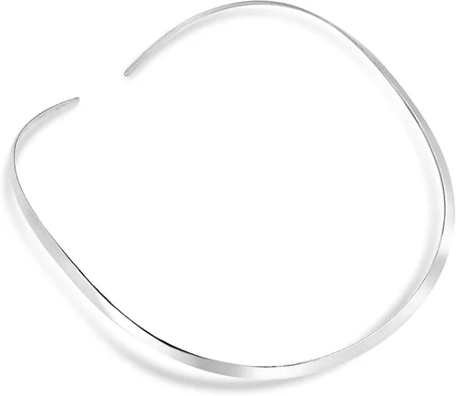 Miniatura 2 de AeraVida Minimalist Contempo - Gargantilla de plata de ley lisa, Metal