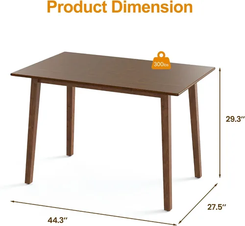 Miniatura 2 de FansaFurn Mesa de comedor rectangular de granja para 2-4 personas, mesa de cocina pequeña de madera maciza, mesa de comedor moderna para comedor