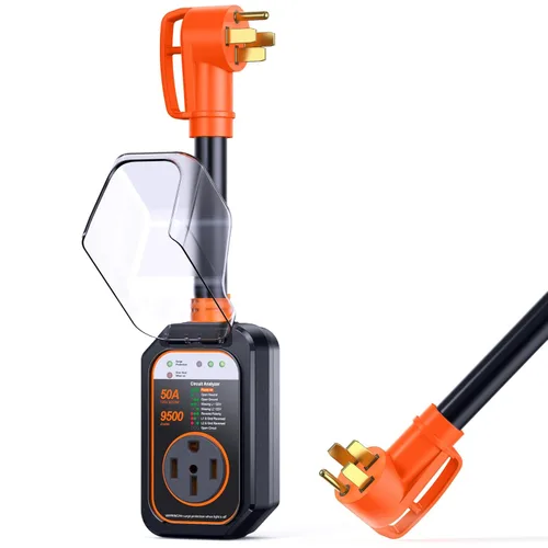 Miniatura 11 de GEARGO Protectores contra sobretensiones RV de 30 amperios, 12000 julios, analizador de circuitos de RV, protección contra sobretensiones IP68