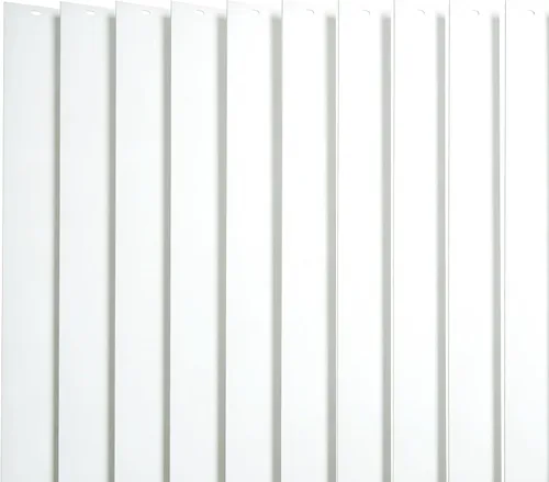 Miniatura 6 de Listón de PVC vertical de repuesto blanco curvado liso de 82.5" x 3.5" (Paquete de 5)