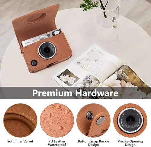 Miniatura 3 de MUZIRI KINOKOO Funda Mini EVO, Cuero PU con Textura de Lichi, Funda Protectora para Cámara Instantánea Instax Mini EVO con Orificio de Carga Preciso