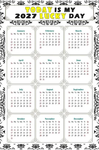 Calendario magnético 2026 – Imanes del calendario – Today is my Lucky Day – Resistente a la decoloración, desgarros y agua – Temático 039 (5.25 x 8