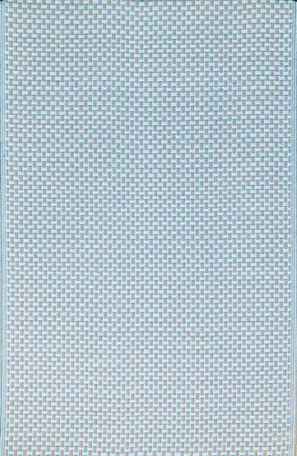 Miniatura 9 de Mad Mats® Alfombra geométrica para exteriores, tapete de plástico reversible (4 x 6 pies, tejido de cesta, piedra blanca)