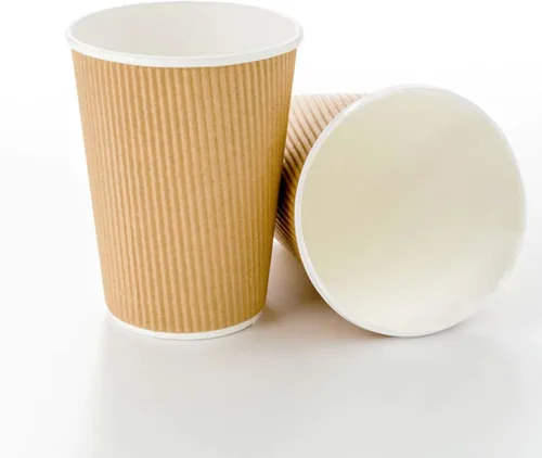 Miniatura 58 de Vasos de café de papel aislado de pared corrugada, 12 onzas, 12 onza, Negro