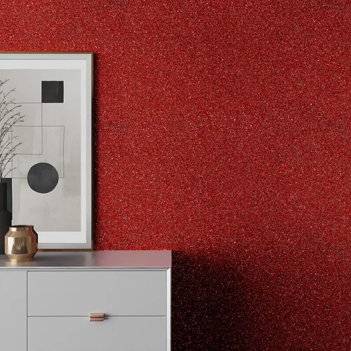 Miniatura 2 de VEELIKE Papel tapiz con purpurina roja de 15.7''x118'' autoadhesivo con brillo que se despega y pega, papel tapiz removible con purpurina brillante