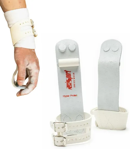 Reisport Puños de gimnasia para hombre, de cuero duradero, para anillos de gimnasia para hombres y niños, equipo de gimnasia y accesorios para