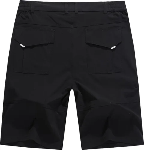 Miniatura 2 de Pantalones cortos de senderismo elásticos de secado rápido para hombre, pantalones cortos de trabajo ligeros, 6 bolsillos para ciclismo, viajes