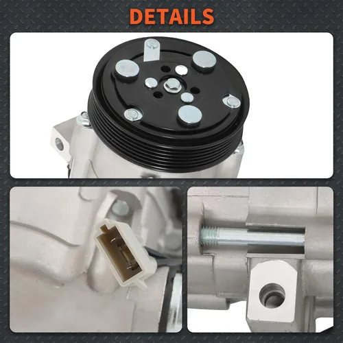 Miniatura 4 de labwork Compresor de CA con embrague de CA CO 101640C repuesto plateado y negro para Escape 3.0L 2001-2007 Reemplazo para Mazda Tribute 3.0L
