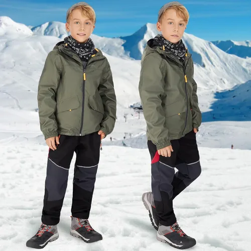 Miniatura 9 de Toomett Pantalones cargo de nieve para niños, niñas y niños al aire libre con forro polar suave Shell senderismo pesca esquí pantalones aislados