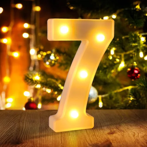 Miniatura 30 de Símbolo Ampersand LED Grande &, Letras de Marquesina Cartel 26 Letras del Alfabeto y 10 Números Luminosos para Decoración de Fiestas, Números