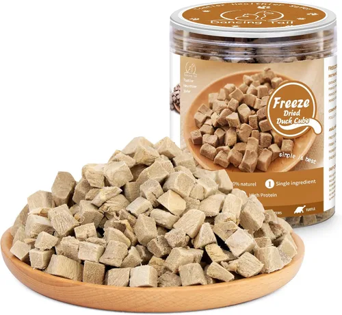 Miniatura 10 de Dancing Tail Golosinas Crudas Liofilizadas para Gatos y Perros, Ingredientes Limitados Saludables Cubos de Pollo Control de Peso Golosinas