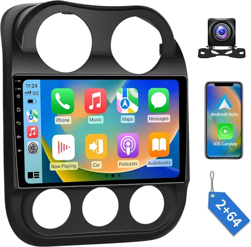 Radio de actualización estéreo de coche 5G WiFi de 10.2 pulgadas para Jeep Compass Patriot Carplay Android Auto Android 13.0 Soporte FM/AM/RDS 48EQ