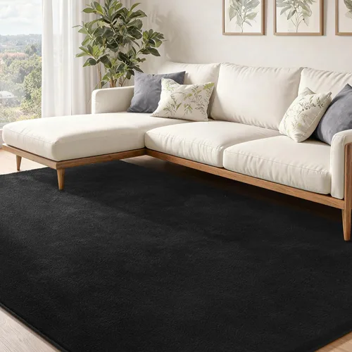Miniatura 43 de Keeko Alfombras de área de 4 x 6 pies para sala de estar, alfombra suave y moderna de espuma viscoelástica para dormitorio, alfombra