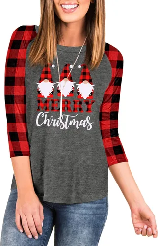 Miniatura 2 de Infitty- Camiseta de manga 34, estilo raglán, béisbol, con estampado a rayas tipo túnica, para mujer