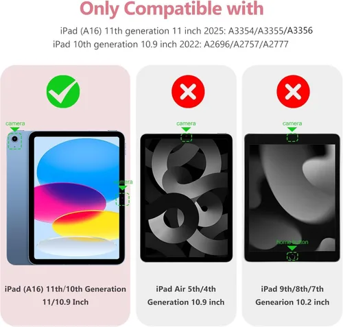 Miniatura 9 de Wenlaty Funda compatible con iPad (A16) de 11ª generación de 11 pulgadas 2025, para iPad de 10ª generación funda de 10.9 pulgadas 2022 con soporte