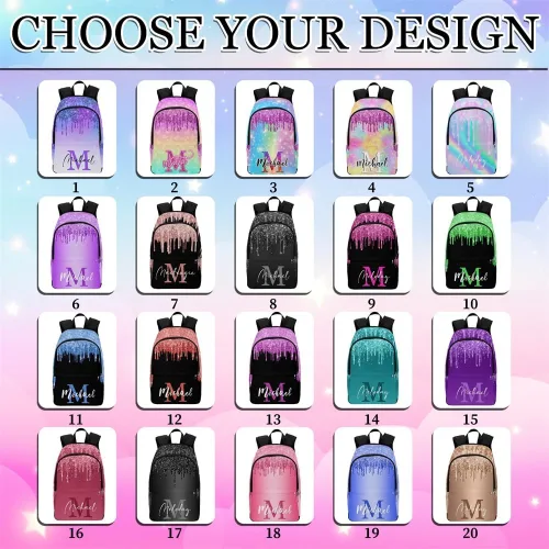 Miniatura 133 de Texto personalizado Elefante desgaste gafas mochila mochila mochila casual Daypack bolsa para mamá niñas, color86-4, Mochilas Daypack