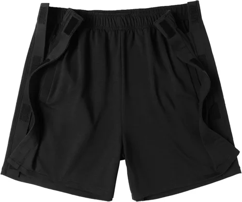 Miniatura 4 de Deyeek Pantalones cortos unisex con cierre lateral y bolsillos para hombre, pantalones cortos deportivos de algodón para después de la cirugía