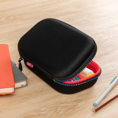 Miniatura 6 de ZIPIT Caja de lápices negra y arco iris para niñas, bonito estuche para la escuela, caja organizadora de papelería de gran capacidad