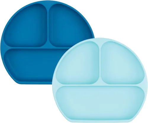 Miniatura 46 de Bumkins Plato de succión para niños pequeños y bebés, cubierta de plato con agarre dividido para bebés y niños, destete guiado por el bebé