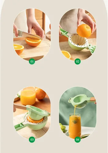 Miniatura 6 de Exprimidor de cítricos, Exprimidor manual de metal Exprimidor de limón con mango de madera, Exprimidor de cítricos de mano Herramienta de cocina