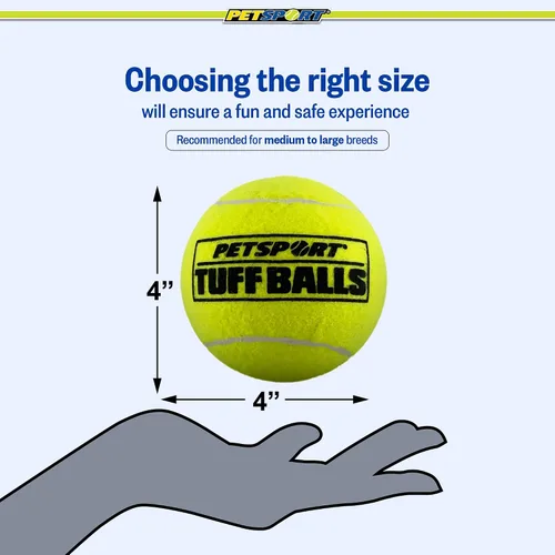 Miniatura 6 de PetSport Giant Tuff Ball - Pelotas de tenis gigantes para perros, ideales para aburrimiento y masticadores agresivos, pelotas de tenis para perros